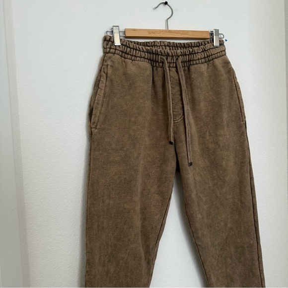 Talentless Acid Wash Brown Jogger Pants High Waisted Drawstring Size Small Women - Picture 2 of 9